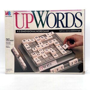 Upwords Milton Bradley 3-Dimensional Word Game 2-4 Players Ages 10+ Box Damage
